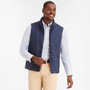Brooks Brothers Navy Diamond Quilted Vest Size L